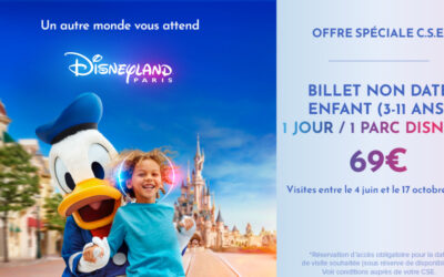 [OFFRE SPÉCIALE] Billets non-datés ENFANT Disneyland Paris – Pas d’E-Billet