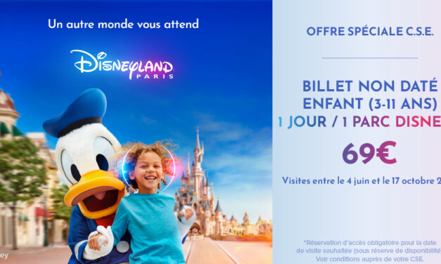 [OFFRE SPÉCIALE] Billets non-datés ENFANT Disneyland Paris – Pas d’E-Billet