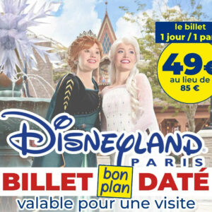 E-BILLET "BON PLAN" DATÉ Disneyland Paris 1 jour 1 parc 2026 - Voir les dates et disponibilités ci-dessous