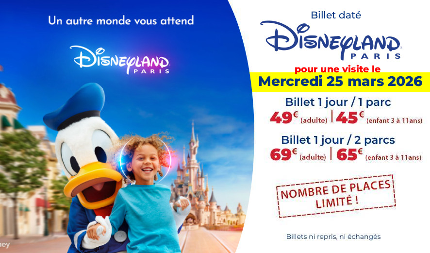 offre tarifr réduit disney pour le 25 03 2026 apace loisirs