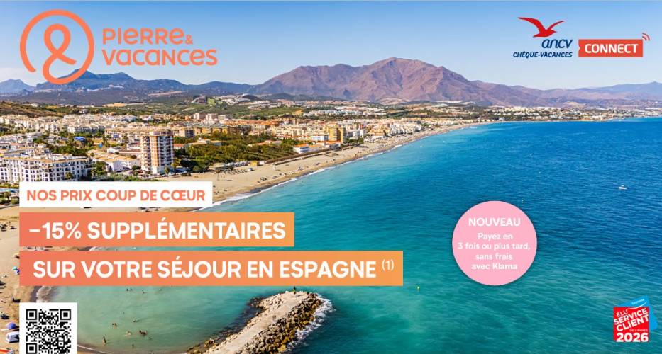 Promo Espagne pierre vacances apace loisirs 052026 Promo Espagne pierre vacances apace loisirs 052026