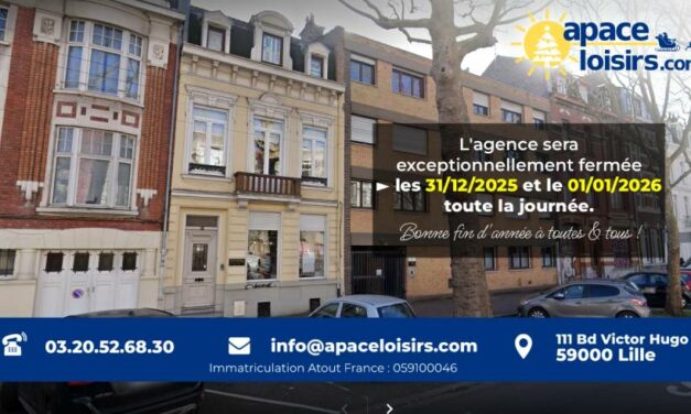 Horaires pour les vacances – Agence APACE Loisirs de Lille