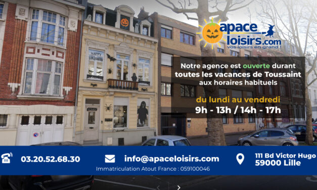 Horaires pour les vacances – Agence APACE Loisirs de Lille