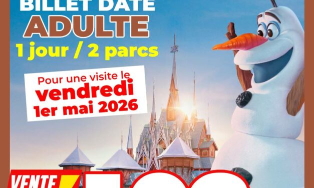 BILLET DATÉ Disneyland Paris Adulte 1 jour 2 parcs pour le 01/05/2026 – Pas d&rsquo;E-billet
