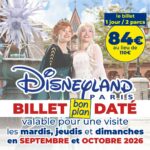E-BILLET "BON PLAN" DATÉ Disneyland Paris 1 jour 2 parcs 2026 - Voir les dates et disponibilités ci-dessous