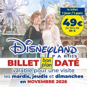 billet bon plan daté disney halloween 2026 novembre 49€