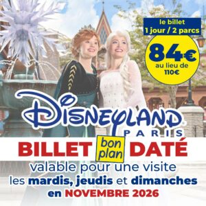 billet bon plan daté disney halloween 2026 novembre 84€