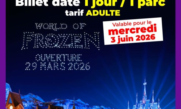BILLET DATÉ Disneyland Paris Adulte 1 jour 1 parc pour le 03/06/2026 – Pas d&rsquo;E-billet