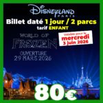 billet periode DISNEY Enfant 1 jour 2 parcs 03062026