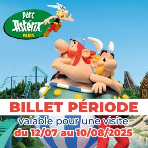BILLET PERIODE Parc Astérix - E-billet pour une visite du 12/07 au 10/08/2025