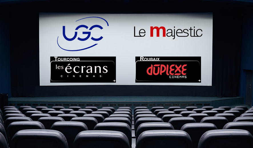 Cinémas UGC (Lille / Villeneuve d’Ascq), Majestic (Lille) + Duplex (Roubaix), Les Écrans (Tourcoing)