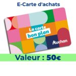 AUCHAN - E-Carte : 48€ pour une valeur de 50€ ecartes achat auchan 50 euros apace loisirs 2026