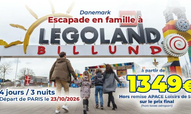 DANEMARK: Escapade en famille à LEGOLAND – 23/10/2026