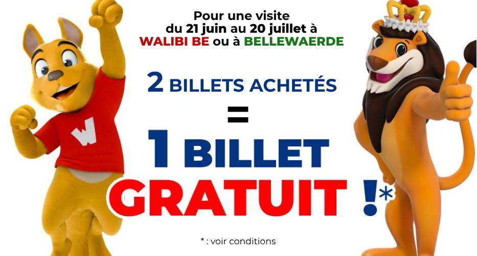 offre walibi bellewaerde 2 achetes un gratuit avec apace loisirs