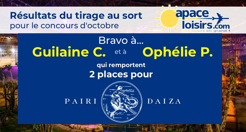 resultats concours apace loisirs pairi daiza 102026