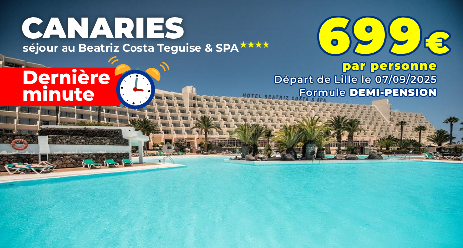 DERNIÈRE MINUTE ! CANARIES : Séjour au Beatriz Costa Deguise et Spa – Départ le 07/09/2025