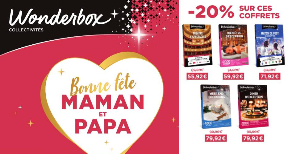 wonderbox coffrets promo fete mere pere 2026 apace loisirs