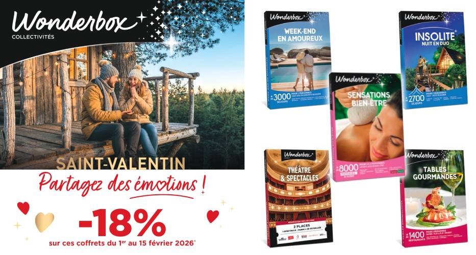 Des nouvelles offres WONDERBOX pour la Saint-Valentin !